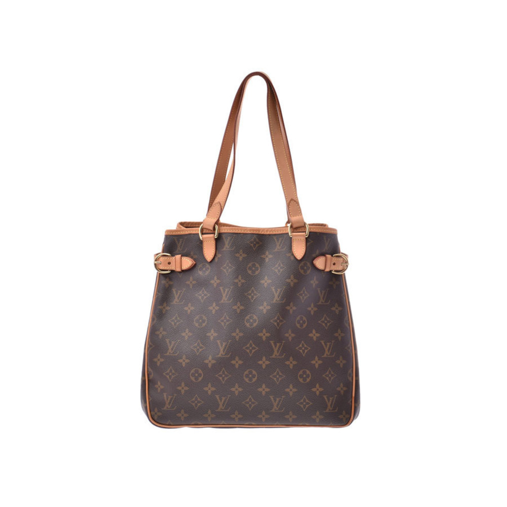 Louis Vuitton Monogram Batignolles Vertical Brown Leather Tote Bag